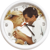 Kruhové nástěnné hodiny barvy bílé s vlastním obrázkem